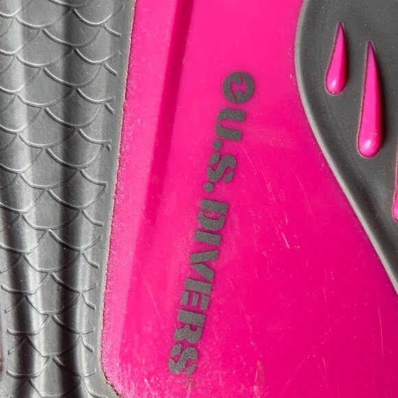 EUC U.S. Divers Women's Pink & Gray Snorkeling Scuba Fins size L/XL - Picture 7 of 9